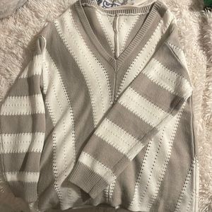 Grey and white sweater